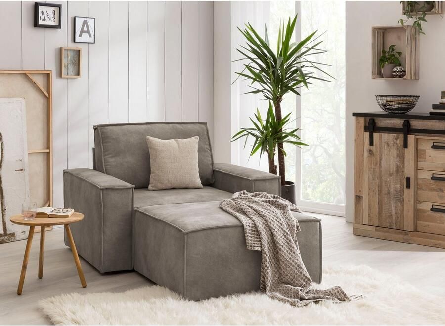 Home affaire Fauteuil Sherwood Loveseat en hocker als set passend bij de bekleding-serie SHERWOOD - Foto 6