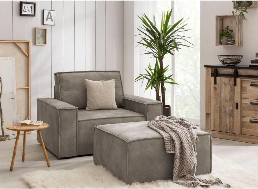 Home affaire Fauteuil Sherwood Loveseat en hocker als set passend bij de bekleding-serie SHERWOOD - Foto 7