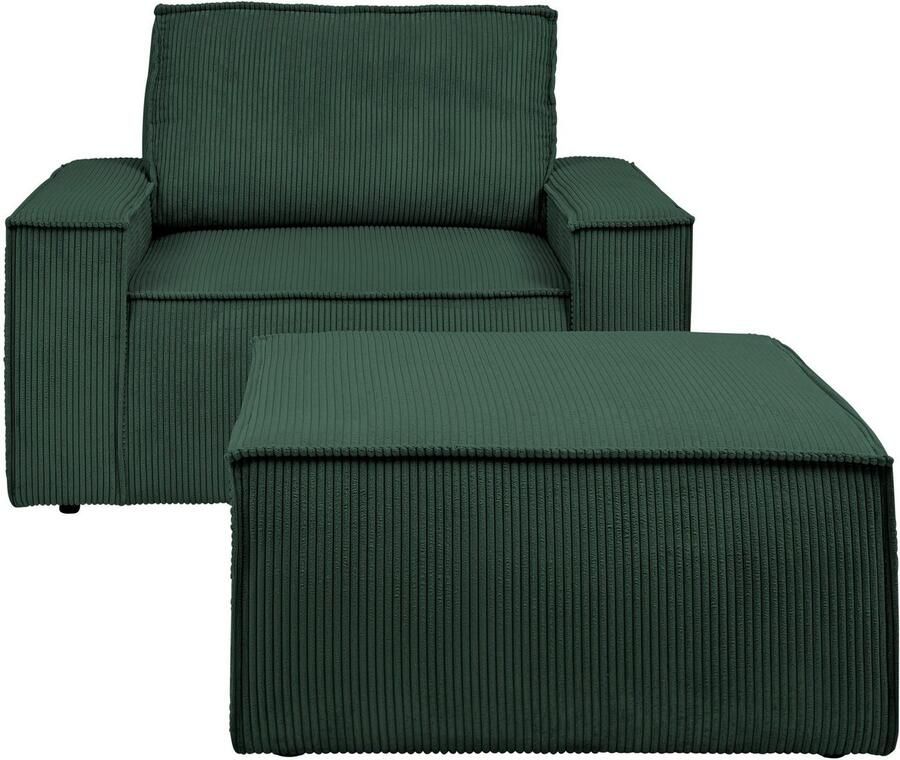 Home affaire Fauteuil Sherwood Loveseat en hocker als set passend bij de bekleding-serie SHERWOOD