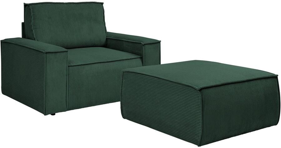 Home affaire Fauteuil Sherwood Loveseat en hocker als set passend bij de bekleding-serie SHERWOOD - Foto 8