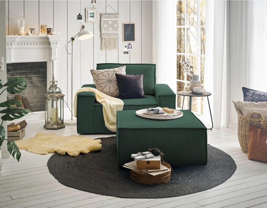 Home affaire Fauteuil Sherwood Loveseat en hocker als set passend bij de bekleding-serie SHERWOOD - Foto 3