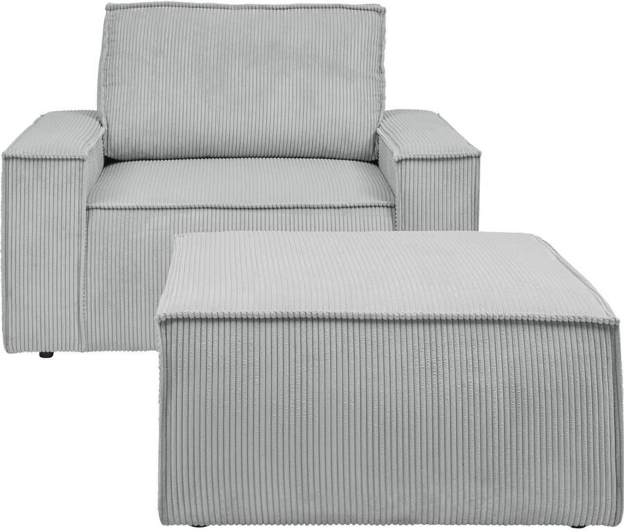 Home affaire Fauteuil Sherwood Loveseat en hocker als set passend bij de bekleding-serie SHERWOOD - Foto 2