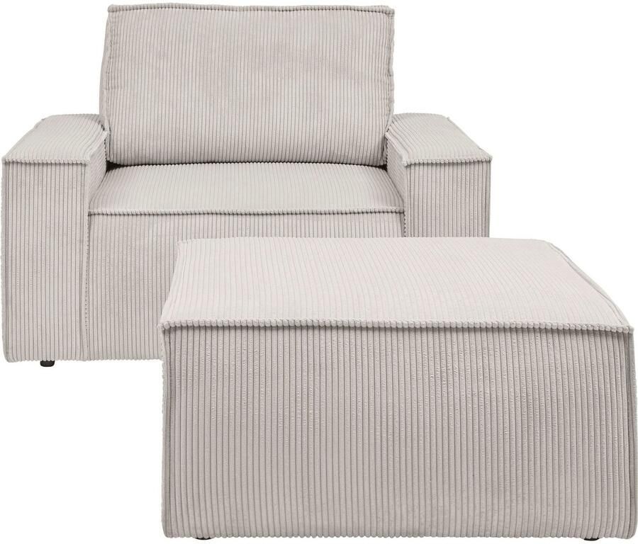 Home affaire Fauteuil Sherwood Loveseat en hocker als set passend bij de bekleding-serie SHERWOOD - Foto 2