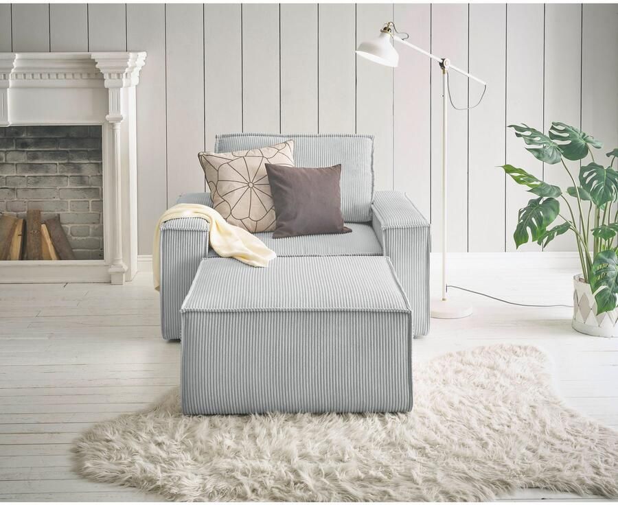 Home affaire Fauteuil Sherwood Loveseat en hocker als set passend bij de bekleding-serie SHERWOOD - Foto 3