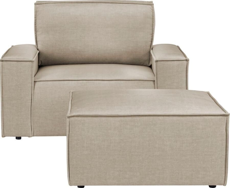 Home affaire Fauteuil Sherwood Loveseat en hocker als set passend bij de bekleding-serie SHERWOOD - Foto 2
