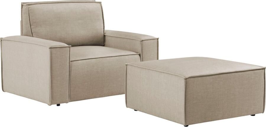 Home affaire Fauteuil Sherwood Loveseat en hocker als set passend bij de bekleding-serie SHERWOOD - Foto 8