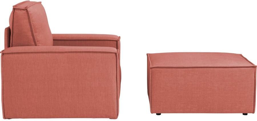 Home affaire Fauteuil Sherwood Loveseat en hocker als set passend bij de bekleding-serie SHERWOOD - Foto 9