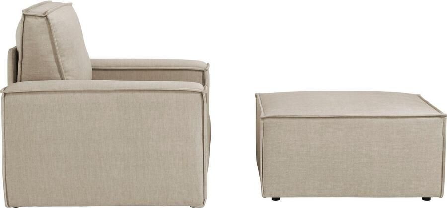 Home affaire Fauteuil Sherwood Loveseat en hocker als set passend bij de bekleding-serie SHERWOOD - Foto 9
