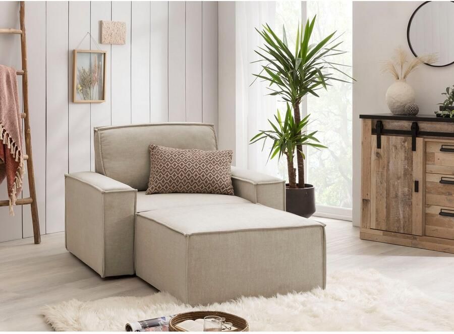 Home affaire Fauteuil Sherwood Loveseat en hocker als set passend bij de bekleding-serie SHERWOOD - Foto 6