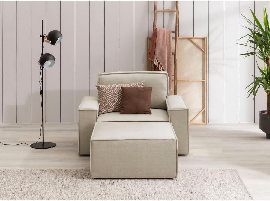 Home affaire Fauteuil Sherwood Loveseat en hocker als set passend bij de bekleding-serie SHERWOOD - Foto 5