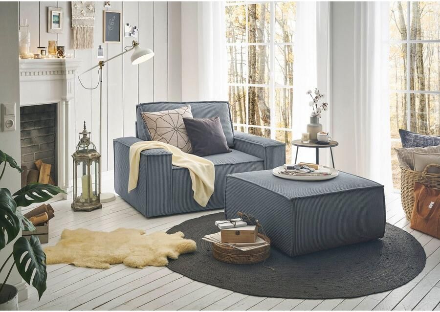Home affaire Fauteuil Sherwood Loveseat en hocker als set passend bij de bekleding-serie SHERWOOD - Foto 8