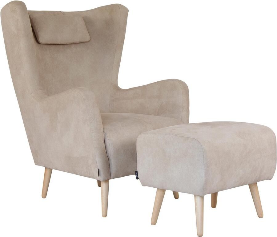 Home affaire Fauteuil Telford ook in faux fur fauteuil B D H: 77 92 106 cm keuze met en zonder poef in veel bekledingskwaliteiten ovale stoel - Foto 3