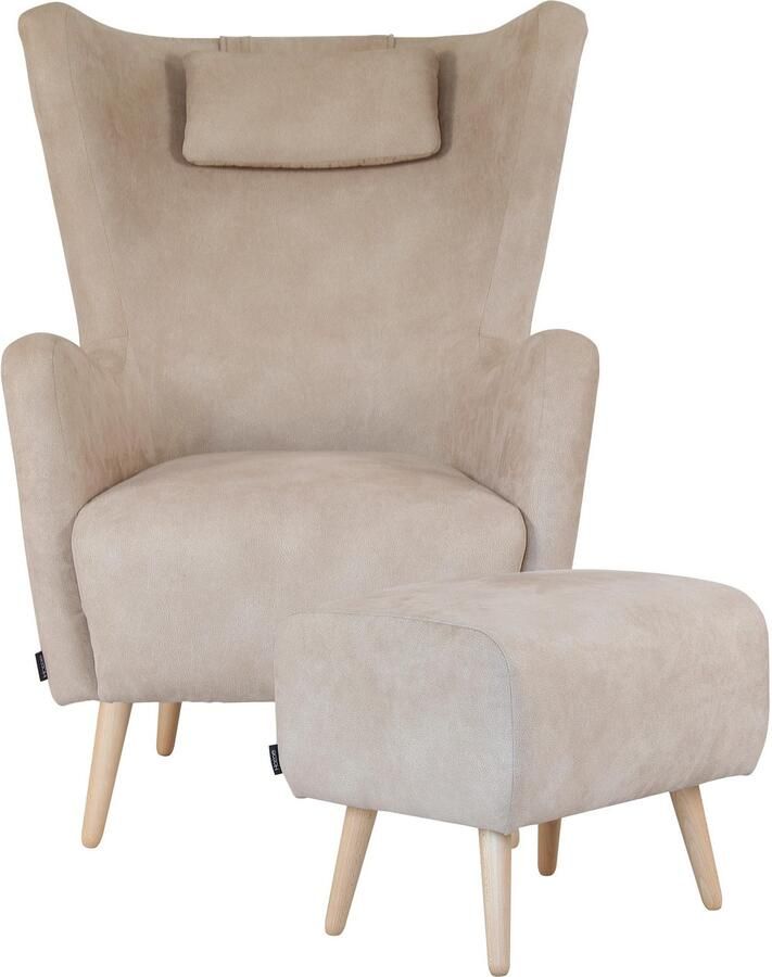 Home affaire Fauteuil Telford ook in faux fur fauteuil B D H: 77 92 106 cm keuze met en zonder poef in veel bekledingskwaliteiten ovale stoel - Foto 4