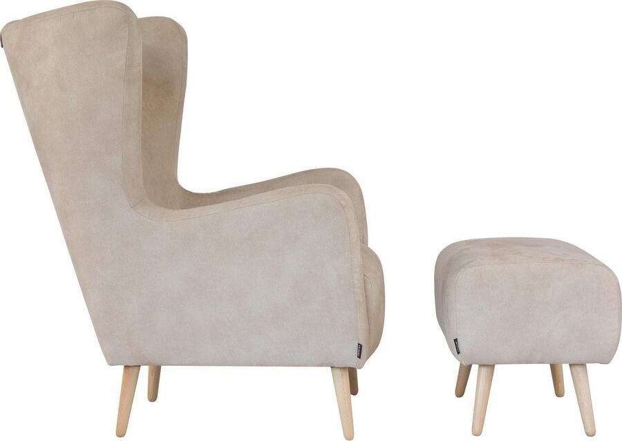 Home affaire Fauteuil Telford ook in faux fur fauteuil B D H: 77 92 106 cm keuze met en zonder poef in veel bekledingskwaliteiten ovale stoel - Foto 6