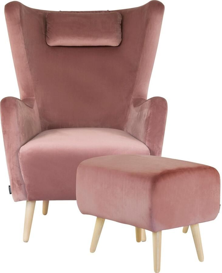 Home affaire Fauteuil Telford ook in faux fur fauteuil B D H: 77 92 106 cm keuze met en zonder poef in veel bekledingskwaliteiten ovale stoel - Foto 4