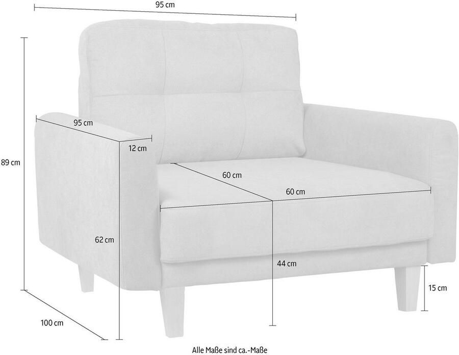 Home affaire Fauteuil TRIPLO relaxstoel met golfondersteuning afmetingen B D H: 95 100 89 cm - Foto 2