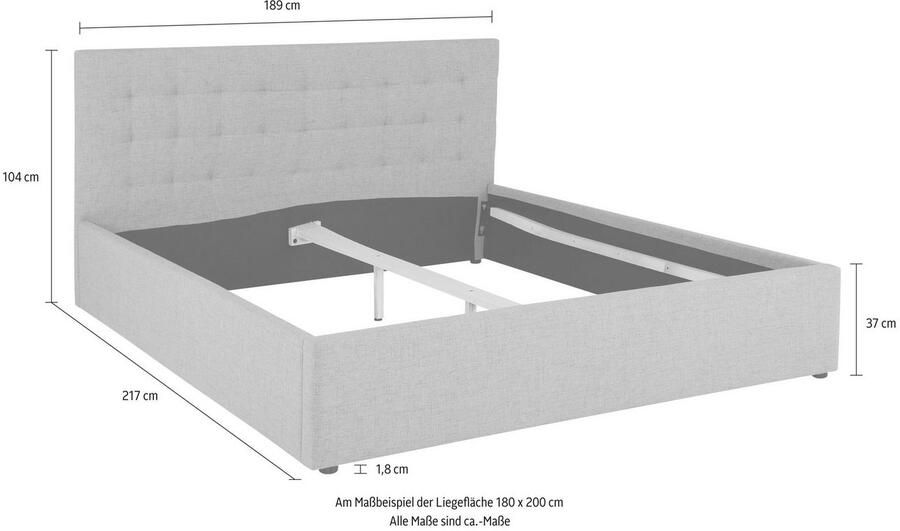 Home affaire Gestoffeerd bed Hamar knoopstiksels in het hoofdeinde tot 250 KG belastbaar - Foto 6
