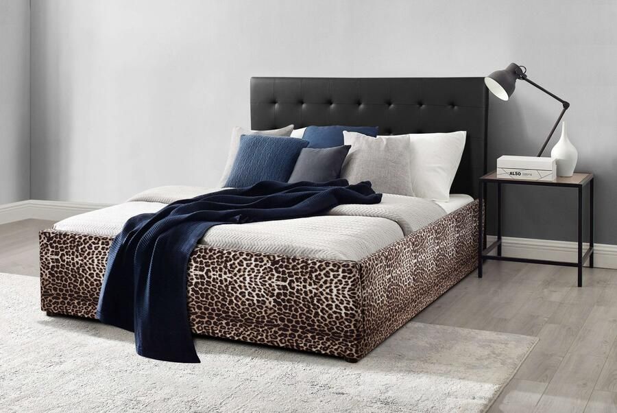 Home affaire Gestoffeerd bed Hamar-Leo OTTO's Choice luipaardbed kunstleer met fluweelstof hoge belastbaarheid! trendy design "luipaard" absolute blikvanger - Foto 7