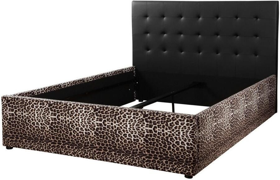Home affaire Gestoffeerd bed Hamar-Leo OTTO's Choice luipaardbed kunstleer met fluweelstof hoge belastbaarheid! trendy design "luipaard" absolute blikvanger - Foto 3