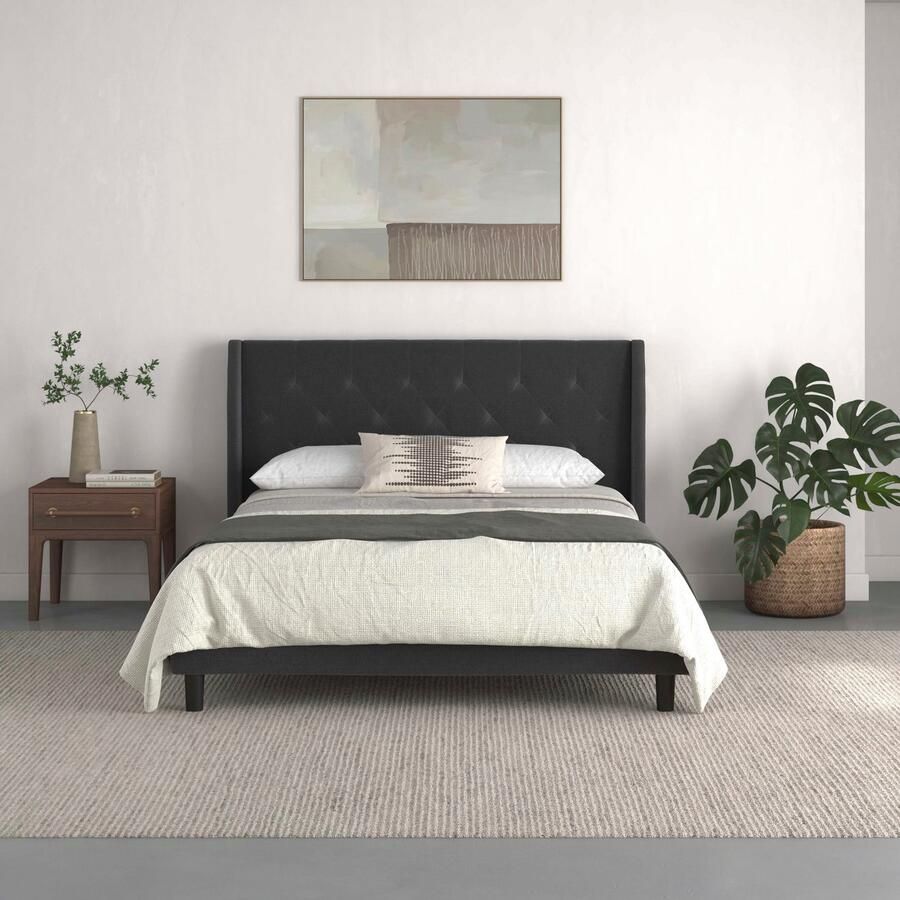 Home affaire Gestoffeerd bed Kempton met ruitencapitonnage zacht verdikt ligoppervlak 140x200 of 180x200 cm (1-delig) - Foto 6