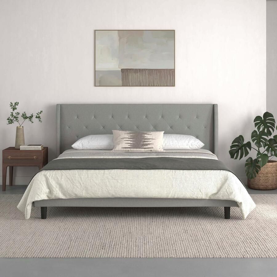 Home affaire Gestoffeerd bed Kempton met ruitencapitonnage zacht verdikt ligoppervlak 140x200 of 180x200 cm (1-delig) - Foto 3