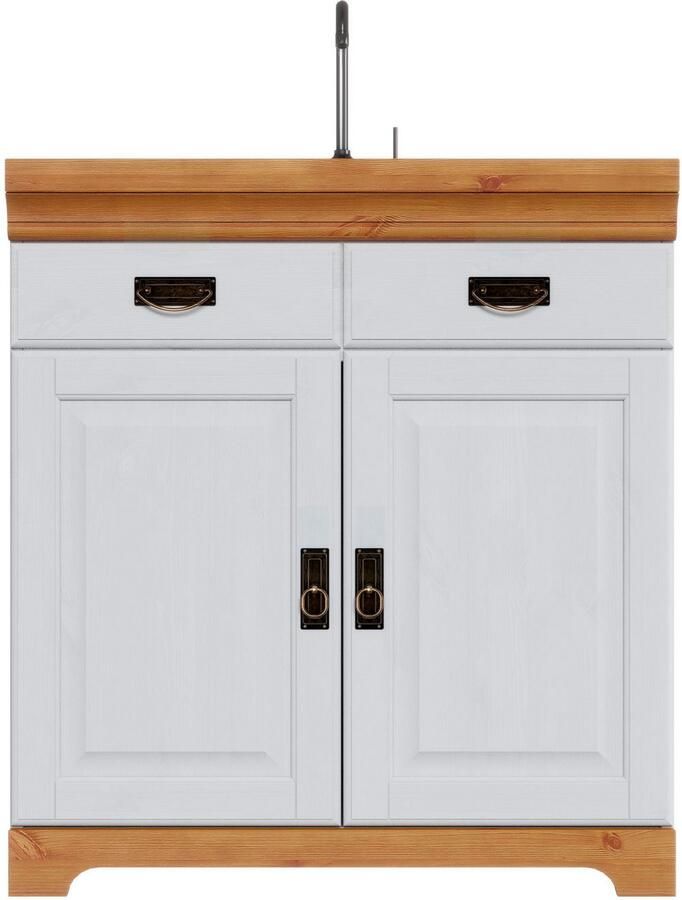 Home affaire Gootsteenkast Rügen Breedte 80 cm massief grenen met 2 deuren - Foto 5