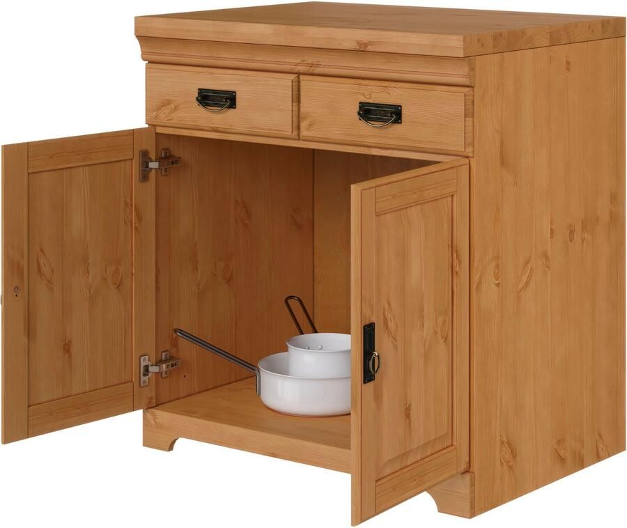 Home affaire Gootsteenkast Rügen Breedte 80 cm massief grenen met 2 deuren - Foto 4