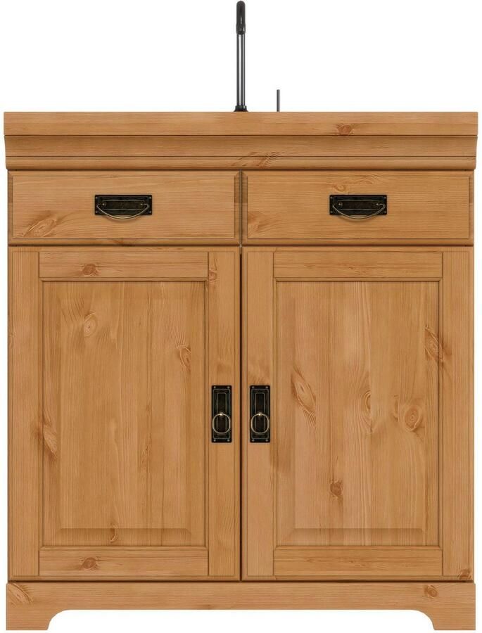 Home affaire Gootsteenkast Rügen Breedte 80 cm massief grenen met 2 deuren - Foto 5