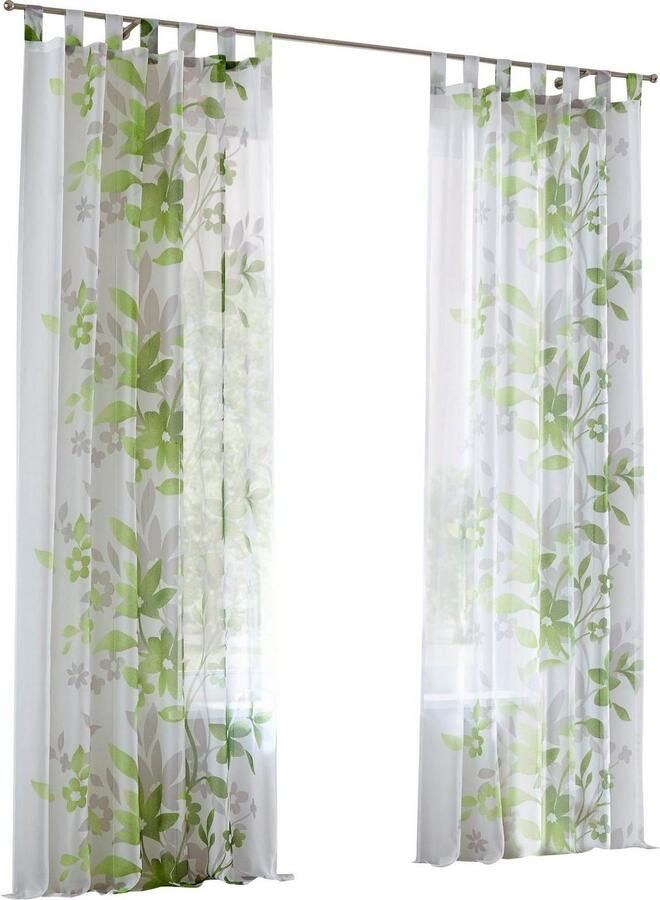 Home affaire Gordijn Ina set van 2 aan een kant gebloemd voile bloemen (2 stuks) - Foto 5