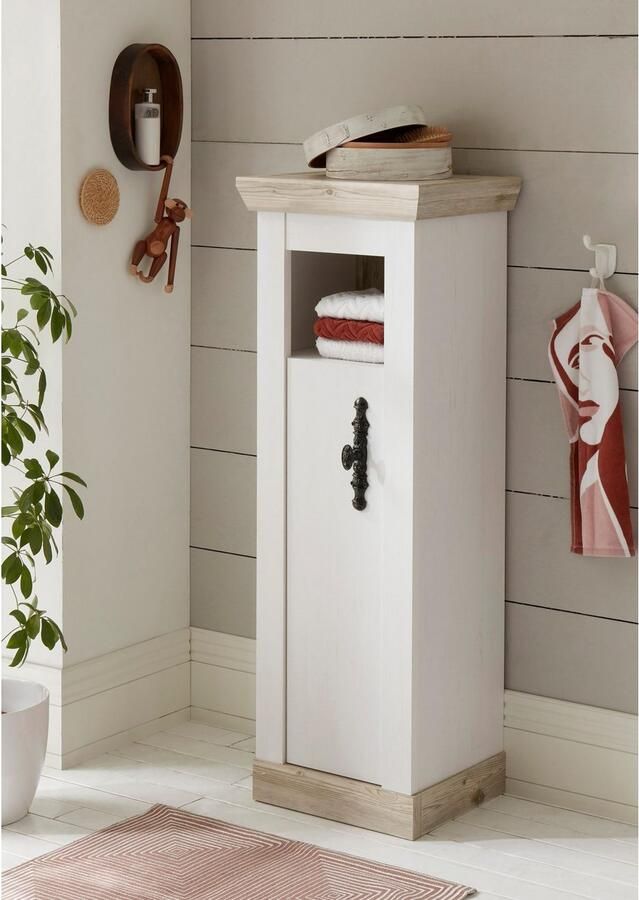 Home affaire Halfhoge kast Florenz badkamerkast in landhuisstijl kast met metalen handgrepen - Foto 5