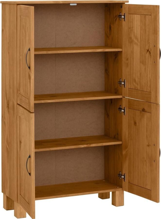 Home affaire Halfhoge kast Rodby Massief FSC -gecertificeerd hout breedte 75 cm hoogte 130 cm