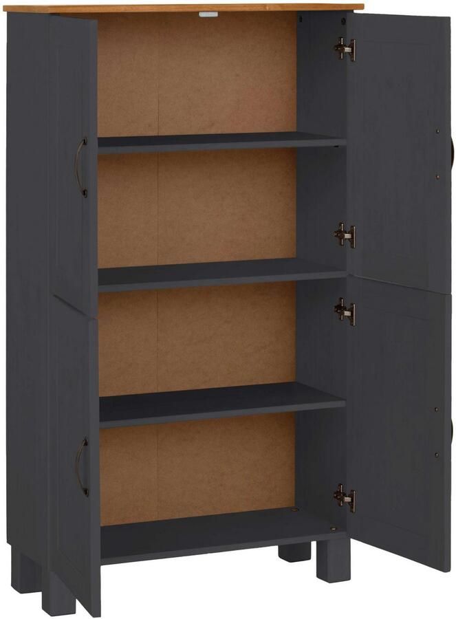 Home affaire Halfhoge kast Rodby Massief FSC -gecertificeerd hout breedte 75 cm hoogte 130 cm