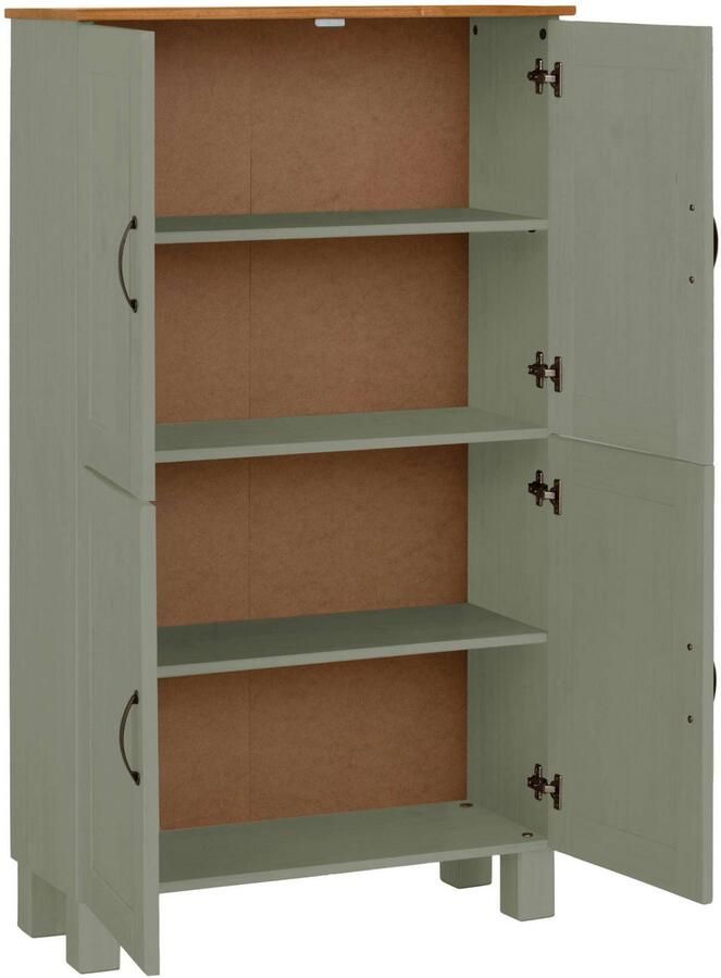 Home affaire Halfhoge kast Rodby Massief FSC -gecertificeerd hout breedte 75 cm hoogte 130 cm