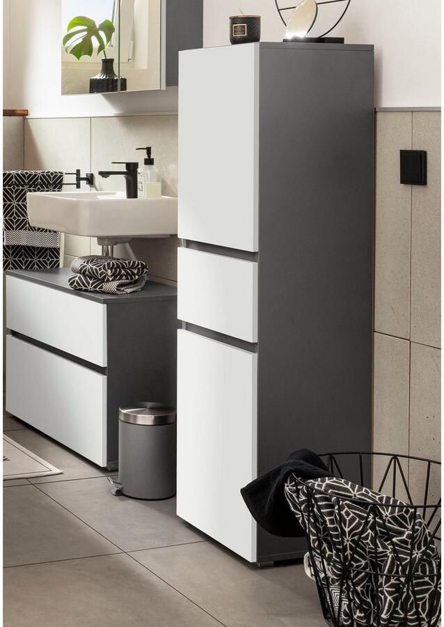 Home affaire Halfhoge kast Wisla Hoogte 130 cm met deuren & lade - Foto 3