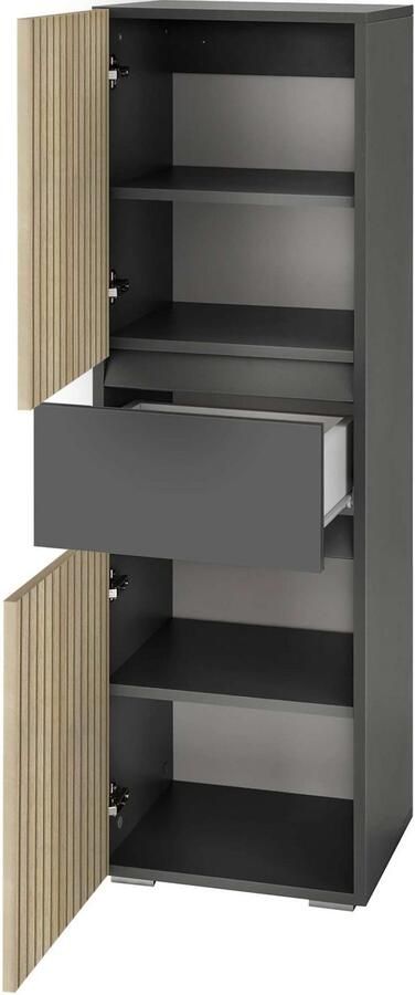 Home affaire Halfhoge kast Wisla Hoogte 130 cm met deuren & lade - Foto 6