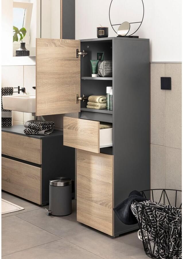 Home affaire Halfhoge kast Wisla Hoogte 130 cm met deuren & lade - Foto 5