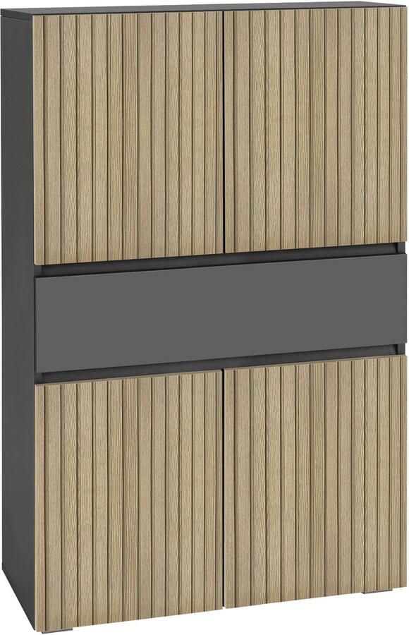 Home affaire Halfhoge kast Wisla met 4 deuren & 1 lade breedte 76 cm hoogte 130 cm - Foto 6