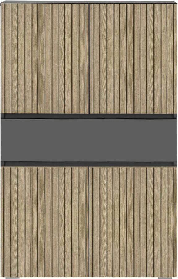 Home affaire Halfhoge kast Wisla met 4 deuren & 1 lade breedte 76 cm hoogte 130 cm - Foto 4