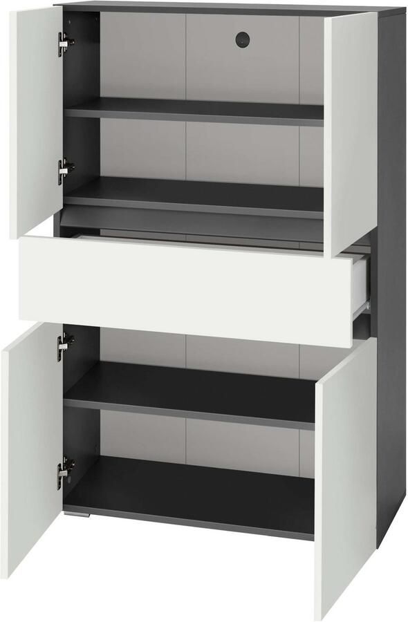 Home affaire Halfhoge kast Wisla met 4 deuren & 1 lade breedte 76 cm hoogte 130 cm - Foto 3