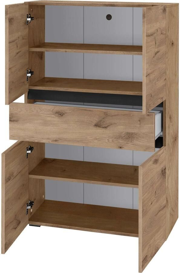 Home affaire Halfhoge kast Wisla met 4 deuren & 1 lade breedte 76 cm hoogte 130 cm - Foto 3