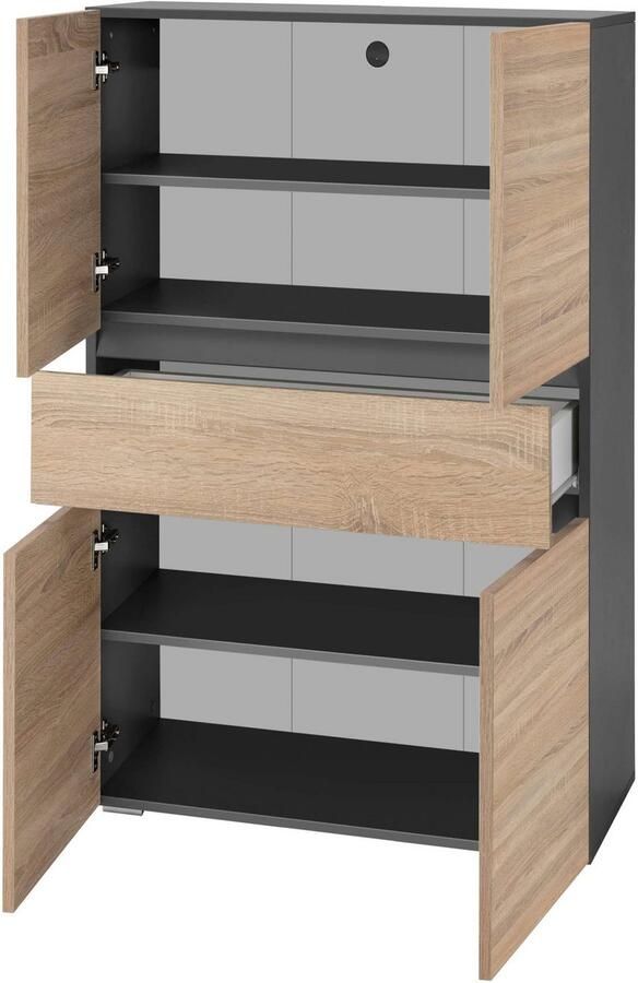 Home affaire Halfhoge kast Wisla met 4 deuren & 1 lade breedte 76 cm hoogte 130 cm - Foto 3