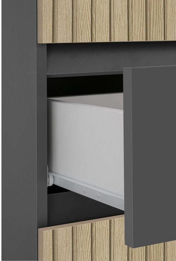 Home affaire Halfhoge kast Wisla met 4 deuren & 1 lade breedte 76 cm hoogte 130 cm - Foto 2