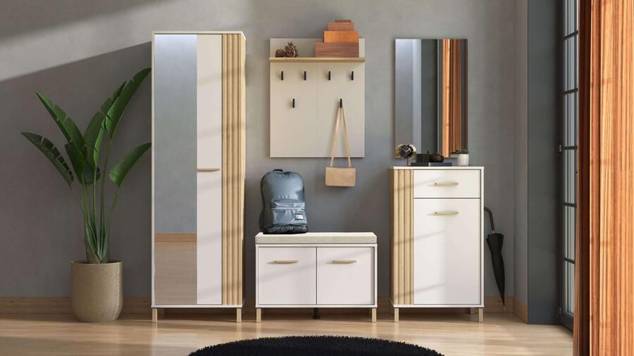 Home affaire Halmeubelset Belfort breedte 199 cm in kasjmier en artisan eik decor (set 5-delig) - Foto 16