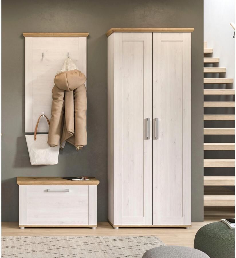 Home affaire Halmeubelset Cosenza Breedte ca. 175 cm 2-kleurig 3-delig bestaande uit: Garderobekombinatie combinatie hal garderobe garderobemeubels (3-delig) - Foto 8