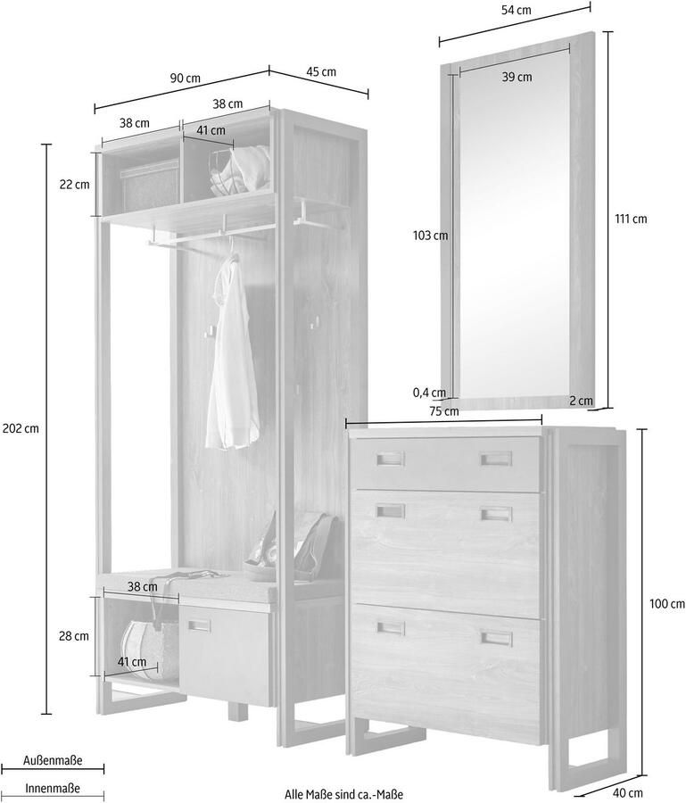 Home affaire Halmeubelset Detroit (set 3-delig) - Foto 2