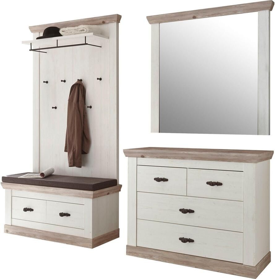 Home affaire Halmeubelset Florence bestaand uit 1 bank 1 paneel 1 spiegel en 1 kast (4-delig) - Foto 2