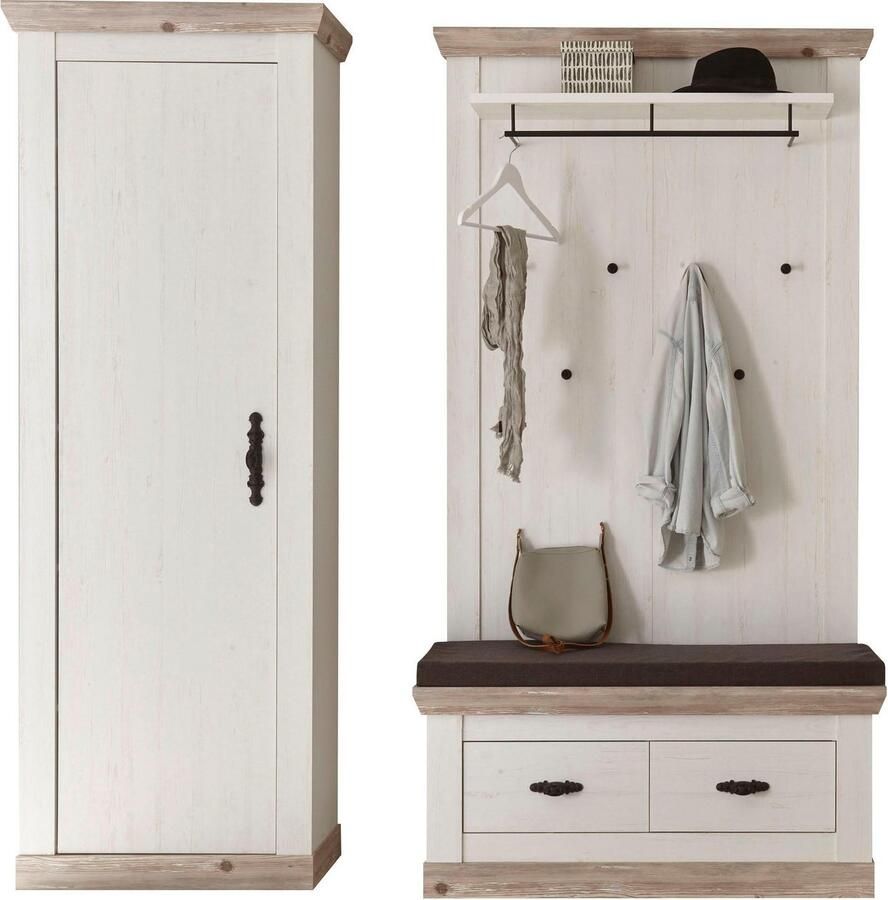 Home affaire Halmeubelset Florence bestaand uit 1 bank 1 paneel en 1 kast (3-delig)