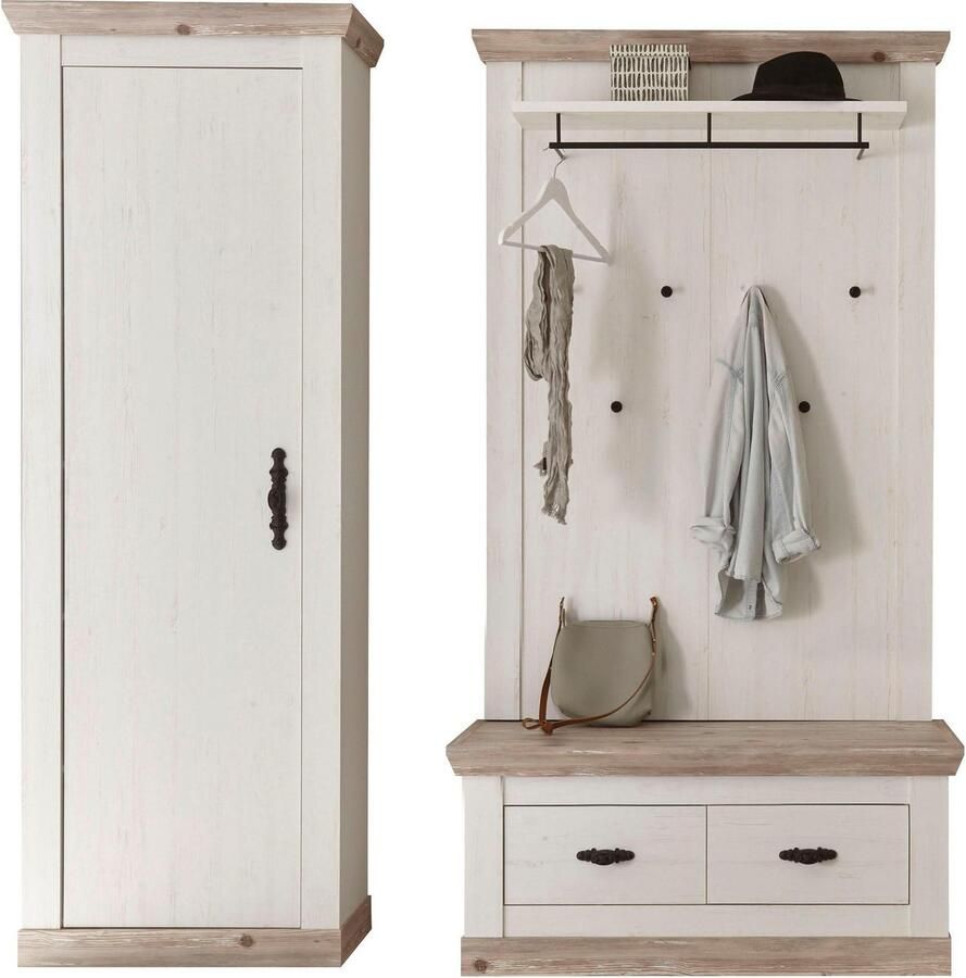 Home affaire Halmeubelset Florence bestaand uit 1 bank 1 paneel en 1 kast (3-delig)