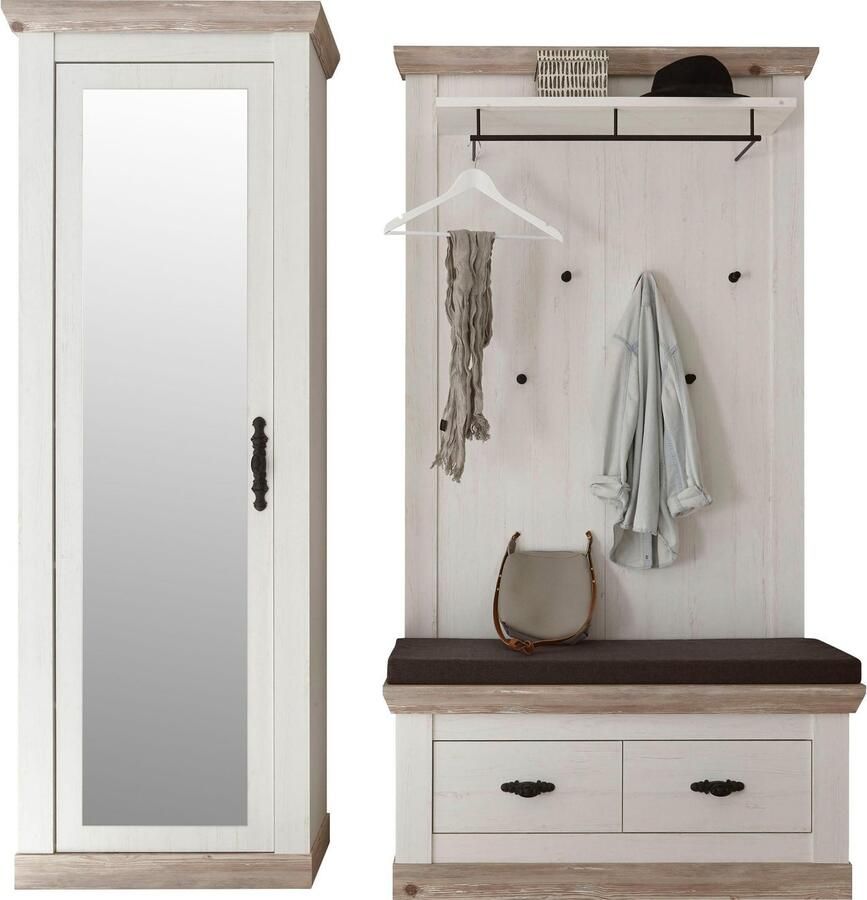 Home affaire Halmeubelset Florence in de romantische landhuislook (3-delig)