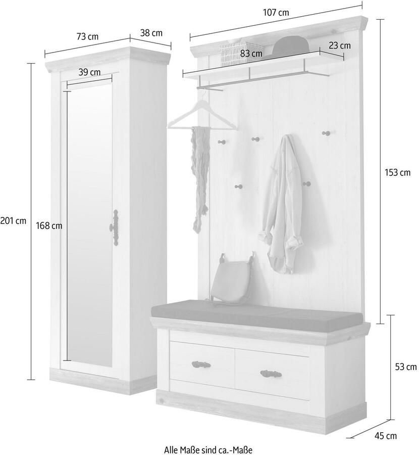 Home affaire Halmeubelset Florence in de romantische landhuislook (3-delig) - Foto 2